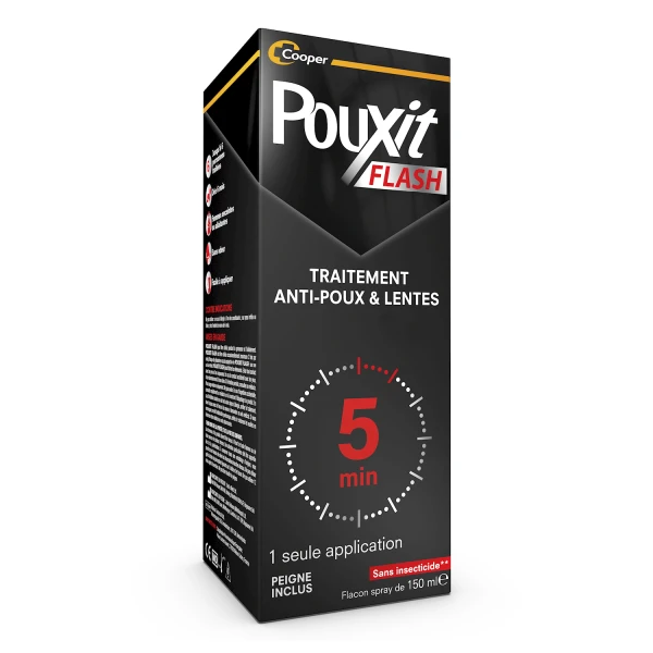 POUXIT Flash Anti-poux et lentes : élimine en 5 min avec 100% d'efficacité